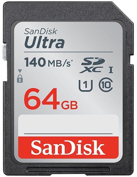 SanDisk Ultra UHS I 64GB SD Card 140MB/s for DSLR and Mirror