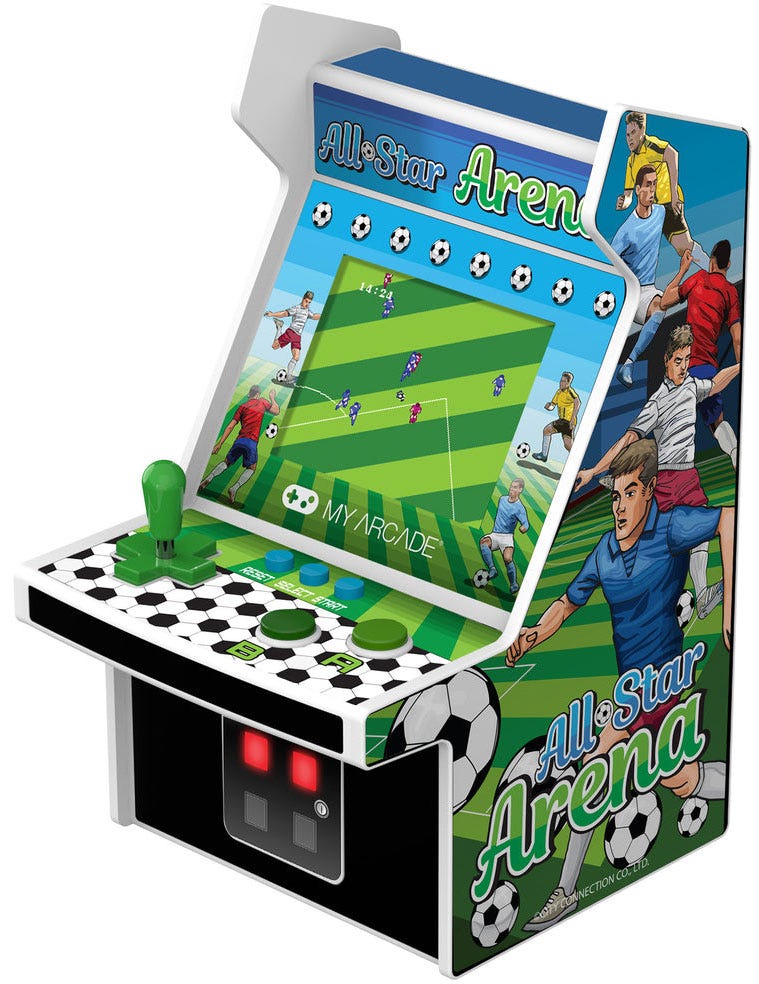 My Arcade  Micro Player 6.75" All-Star Arena + 300 Bonus Games Collectible Retro -Green & White 
