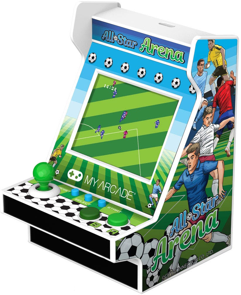 My Arcade  Nano Player 4.5" All-Star Arena + 200 Bonus Games Collectible Retro -Green & White 