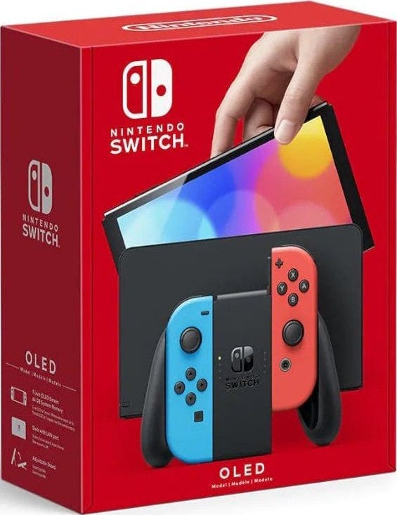 Nintendo Switch Console OLED  with Neon Red & Neon Blue