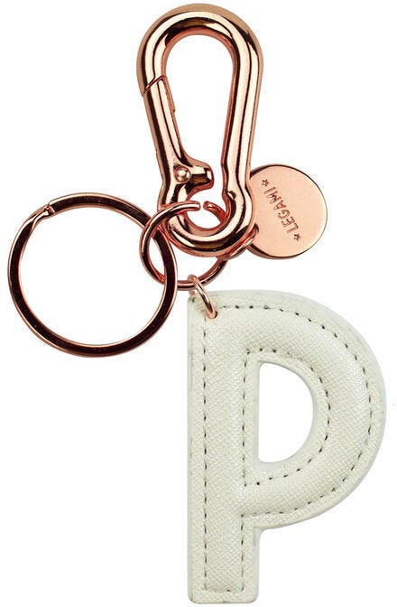 My Initial - Key Ring - P - White