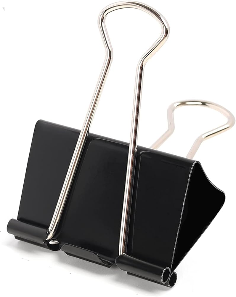 Clip Binder Foldback Metal 1/2" Black