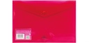 Clear Bag With Button Foolscap, PP Plastic with Business Card Pocket, Pink