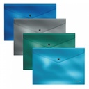 Clear Bag With Button PP thickness 0.18mm, Plastic B5 Metallic opaque, ErichKrause® Glossy Ice Meta