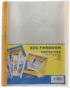 protector sheet  A4, 6C PP Crystal Clear with yellow side strip
