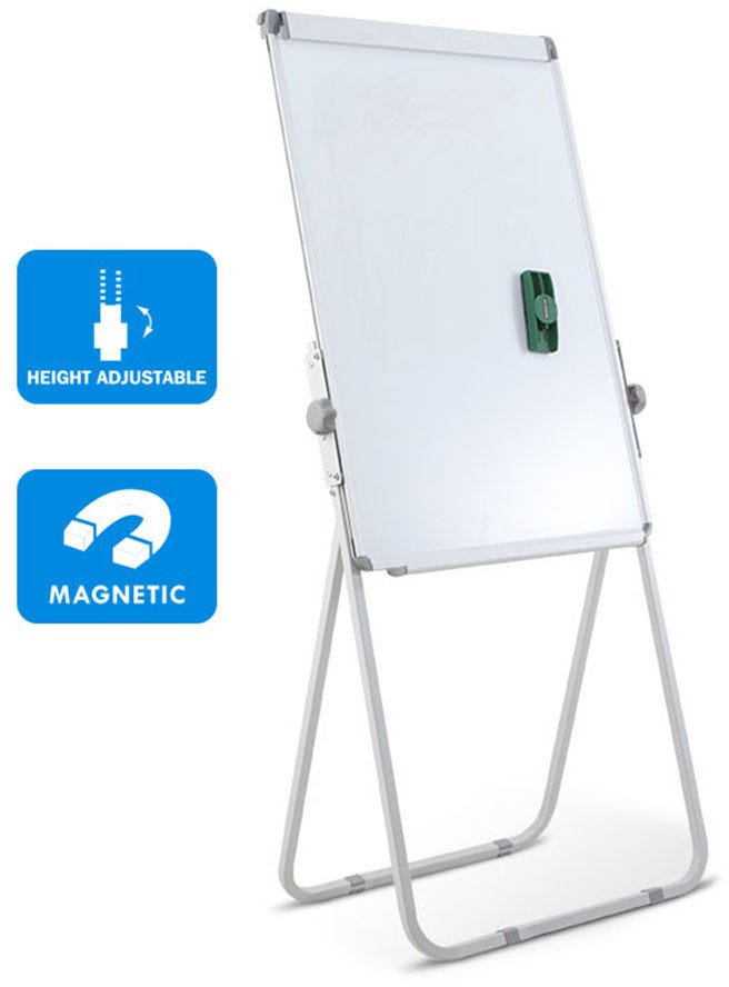 Flipchart Easel U-Shape With 1 Sliding Pad Hooks 71 Cm X 102.5 Cm White