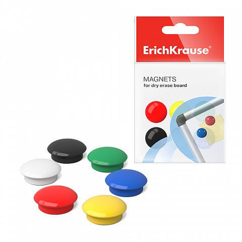 Signal Magnetic Round 20 mm  Assorted, ErichKrause®, (polybag 12 pcs)