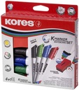 K-Marker Whiteboard Xw1 Set, 4 X Xw11 Marker Round Tip, Mixed Colours + 1 X Wb Eraser Mixed Colours