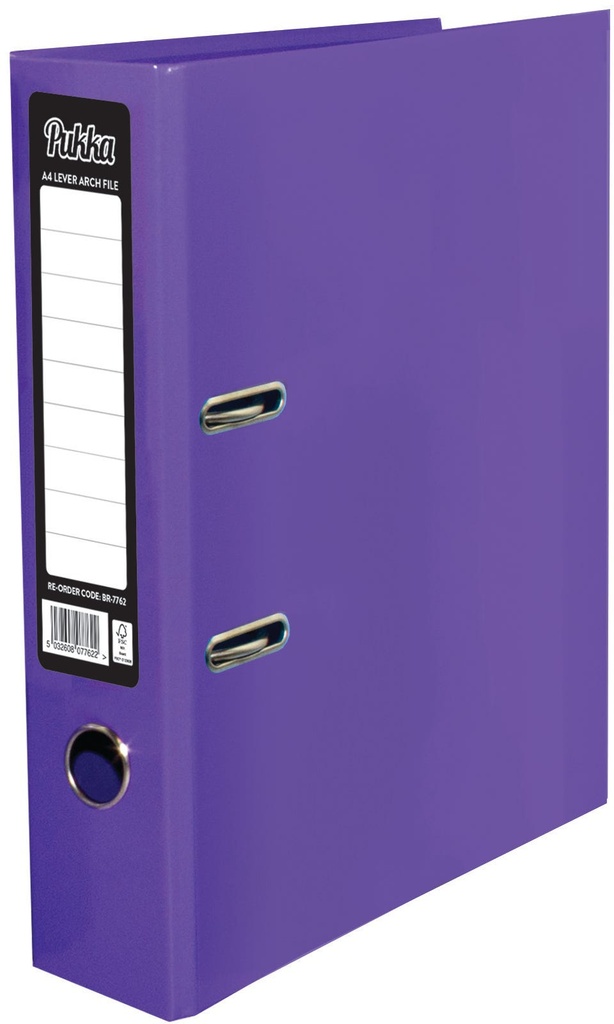 Brights Lever Arch A4 Purple - width 7cm Pukka Pad