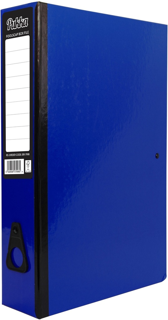 File Box 7 cm With Cover With Spring Clip, Laminated Board F4, Navy