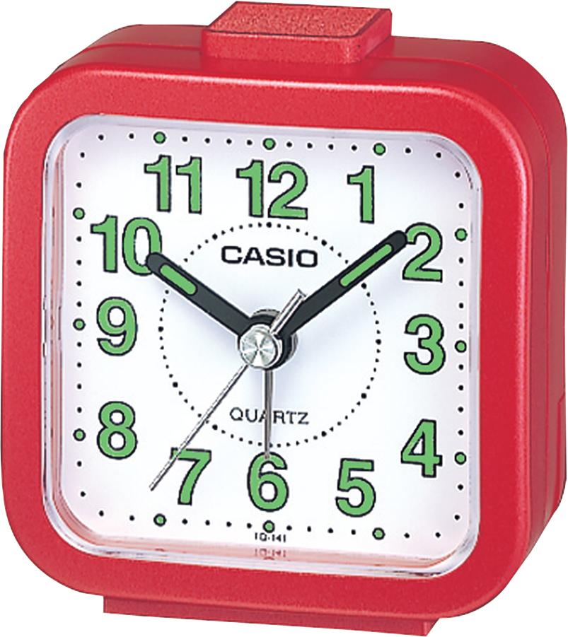 Clock Alarm Table Analog, Red,  Casio TQ-141-4DF