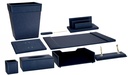 Desk set 10 Pcs / set PU    Leather   Blue