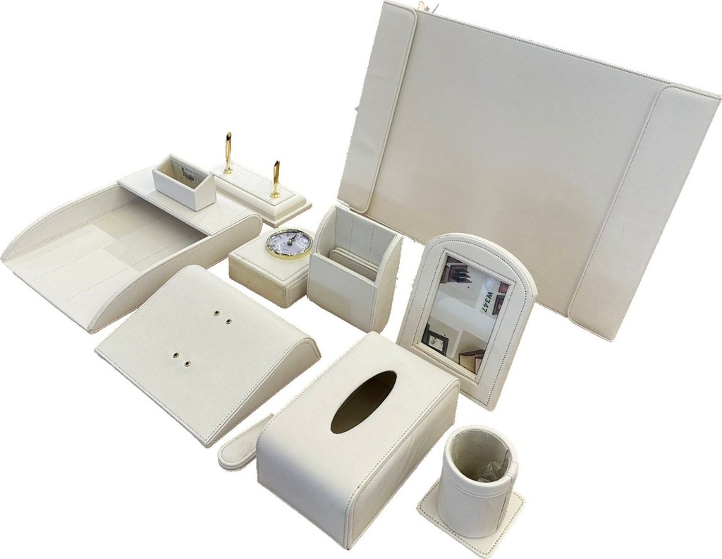 Desk set 12 Pcs / set PU    Leather   Beige