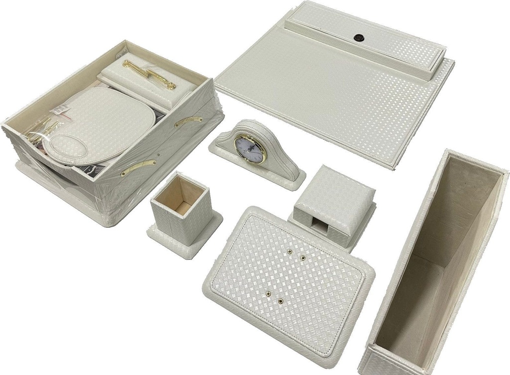Desk set 10 Pcs / set PU    Leather   Beige