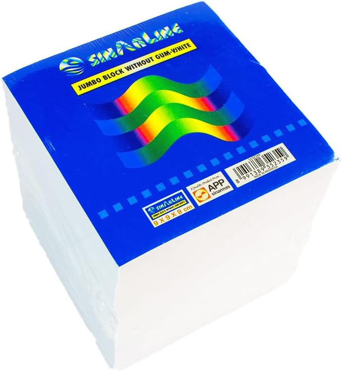 Block Cube JUMBO  White Color 9 X 9 cm, Without Gum