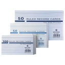 Record Cards, Lines, 7.6x12.7cm, White, 180gsm