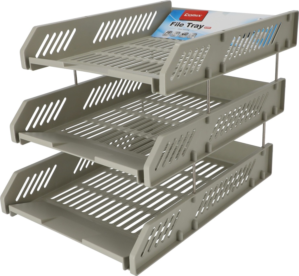 Tray Filing 3 Layer   Plastic  33.5 cm X 25.7 cm X 15 cm Grey