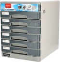 Drawer Organizer Metal Body 7 Layers With Key Lock    35.8 cm X 27.5 cm X 17.5 cm Grey