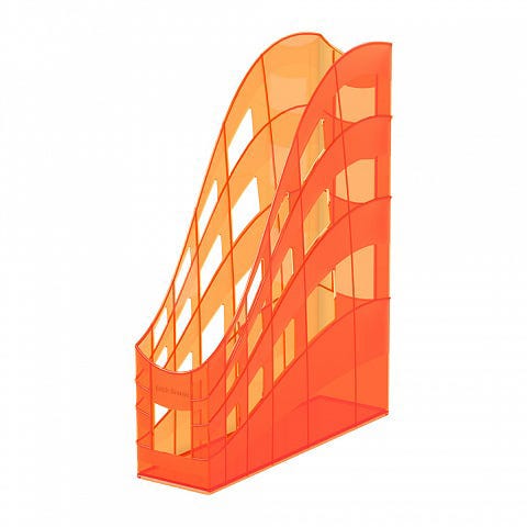 Holder Magazine File Plastic  25 cm X 7 cm X 32 cm Neon Orange WING, 75mm