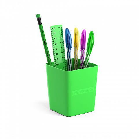 Cup Pencil Holder Plastic Neon Solid, Green, The set includes 6 items  ErichKrause®