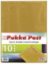 Envelope Bubbled 370x480 mm, Peel & seal, Gold, pack of 10