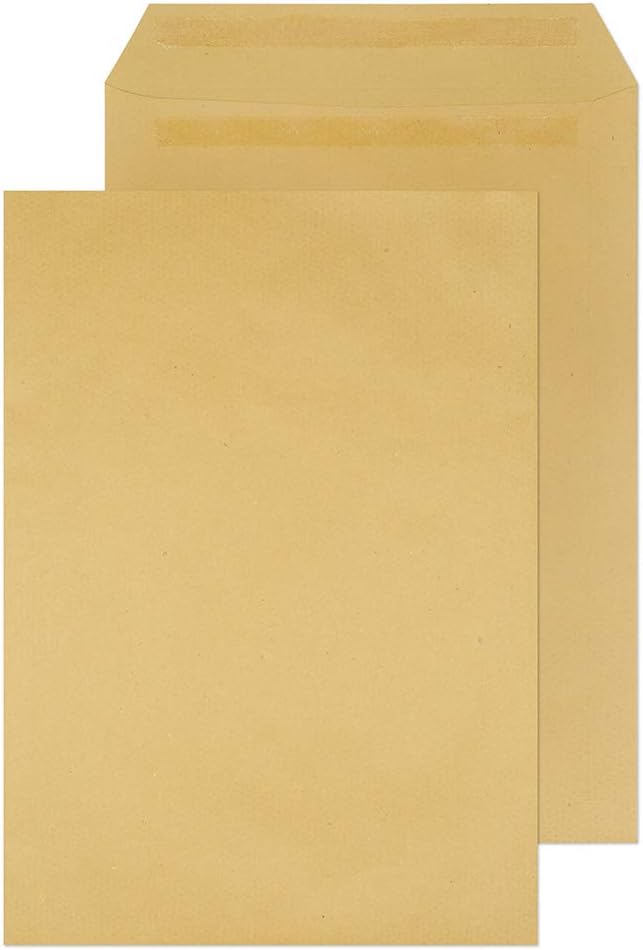 Envelope Brown Ribbed Kraft Pocket 110 Gsm, 15"X10", 381X254Mm