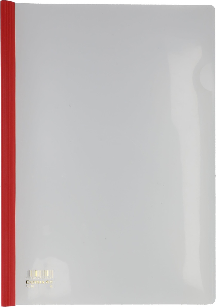 Report Cover   Red Sliding Bar 30 sheet Polypropolene  A4 Clear