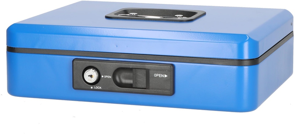 Cash Box W/ Spring Lock    Metal 300*240*90mm 12" Blue