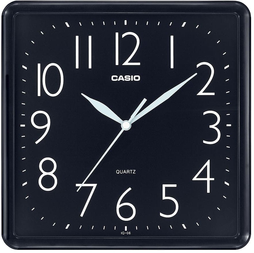 Clock Wall Analog  - Black Squared -      IQ-06-1DF