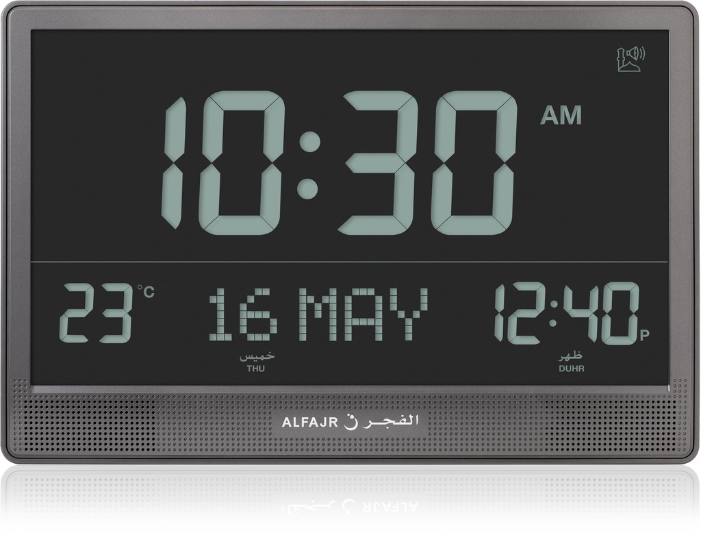 Jumbo Clock With Azan - Black LCD - CJ-18