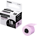 Tape Label Printer 18mm Re-Adherable Black on Pink Casio XA-18PK1-W-DJ