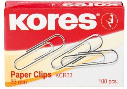 Paper Clips, 25mm, round, Box of 100 pcs, KCR25