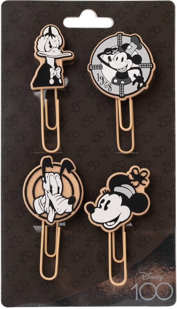 Disney Mickey 100Th Anniversary Paper Clip Set With Topper
