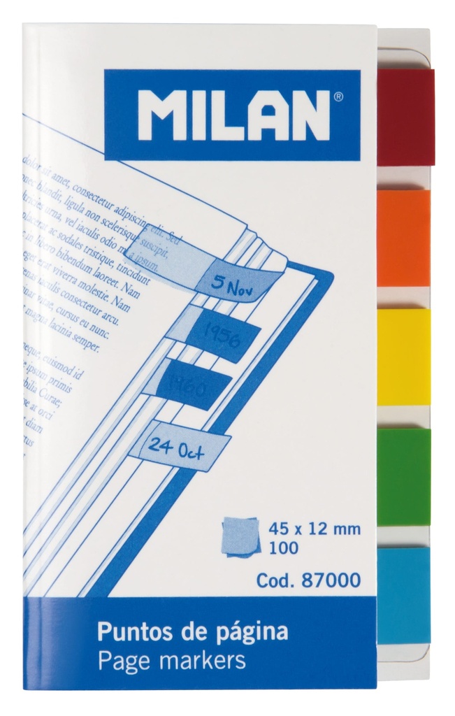 Pad 100 transparent plastic bookmarks