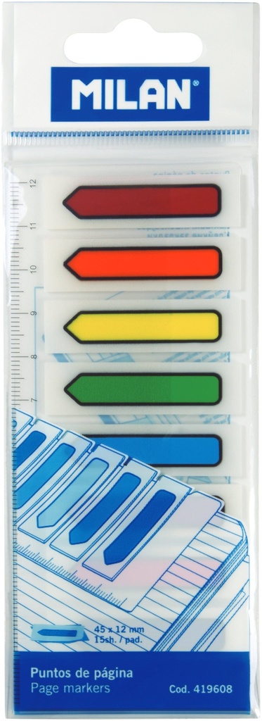 Pack 120 transparent plastic arrow page markers