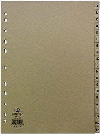 Concord Manilla Index Kraft A4 A-Z (Box 20)