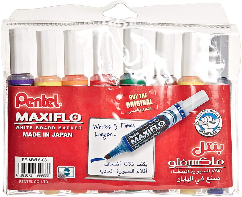 Marker Whiteboard Maxiflo chisel set of 8