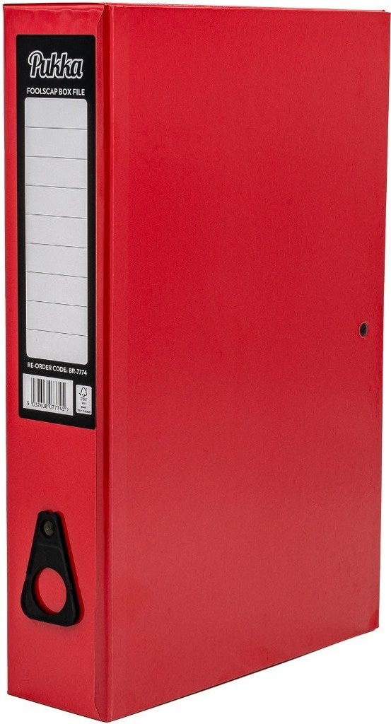 Brights Box File Foolscap Red - Box 10