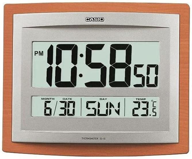 Clock Wall Digital w/ Thermometer Casio ID-15S-5DF