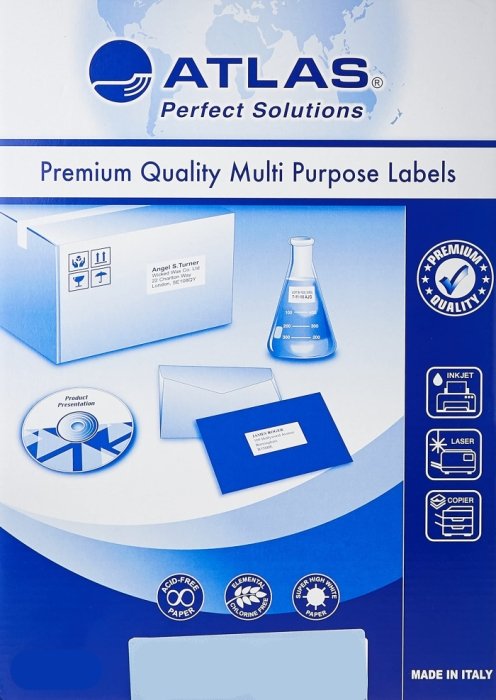Atlas Labels 10, 105x57, PAK=100 Sheet AS-LSE-1010