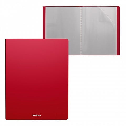 Book Display 30 Pocket Top Loaded Polypropolene  A4 Red, ErichKrause® Matt Classic-43069