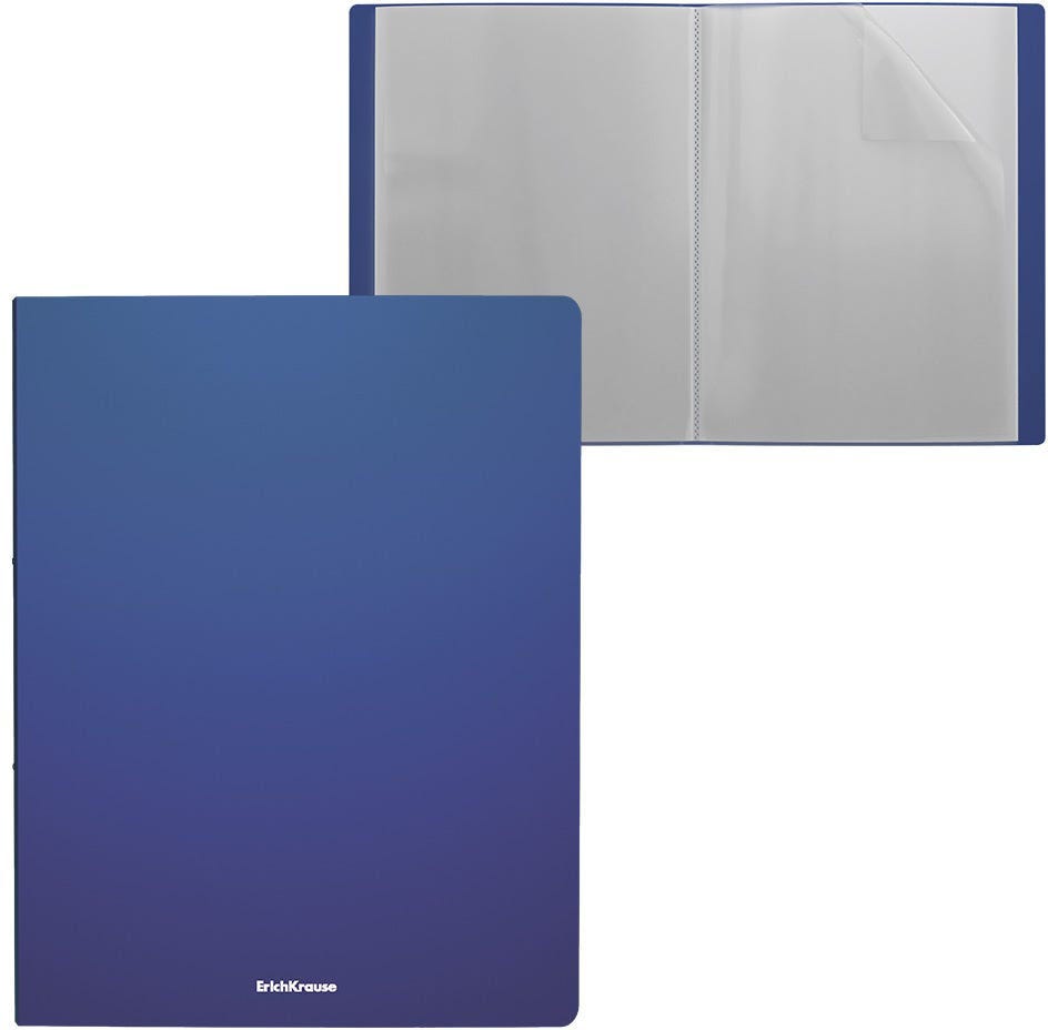 Book Display 30 Pocket Top Loaded Polypropolene  A4 Blue, ErichKrause® Matt Classic