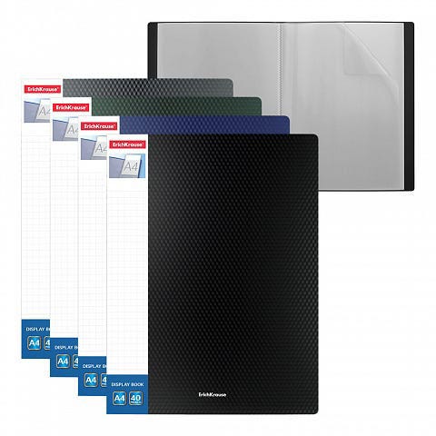 Book Display 40 Pocket  with spine pocket Top Loaded Polypropolene  A4, ErichKrause® Diamond
