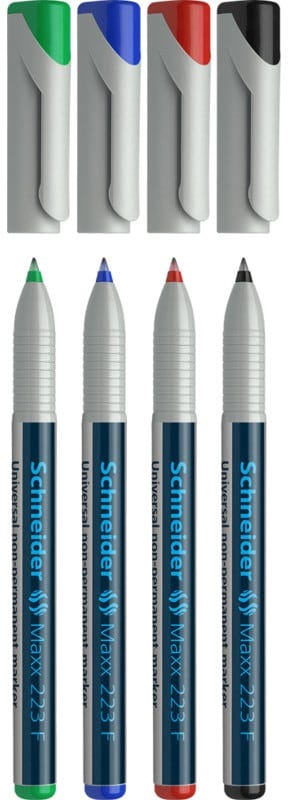 Universal marker Maxx 223 F non-perm. Wallet 4 pieces assorted Schneider