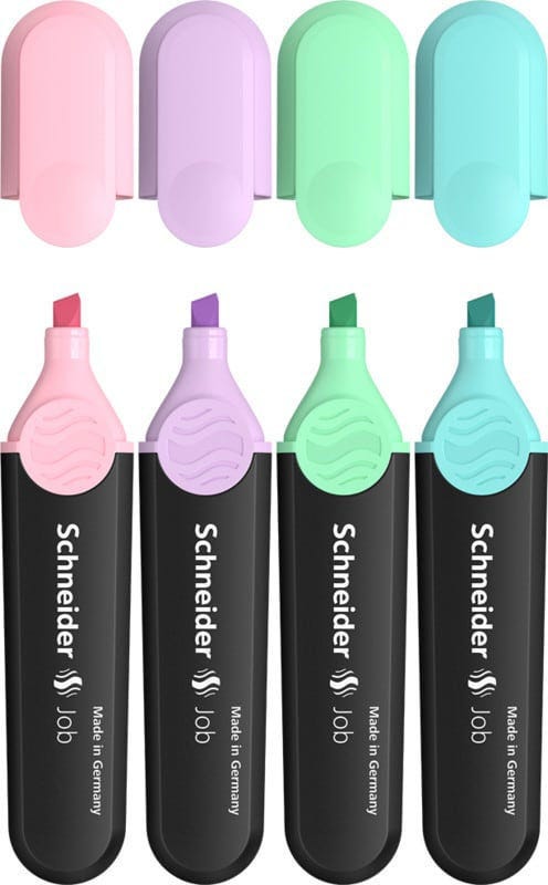 Highlighter Job assorted Wallet 4 pieces pastel Schneider