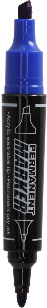 Marker Permanent Twin Nibs Chisel & Round Tip Plastic  5mm & 3mm Blue