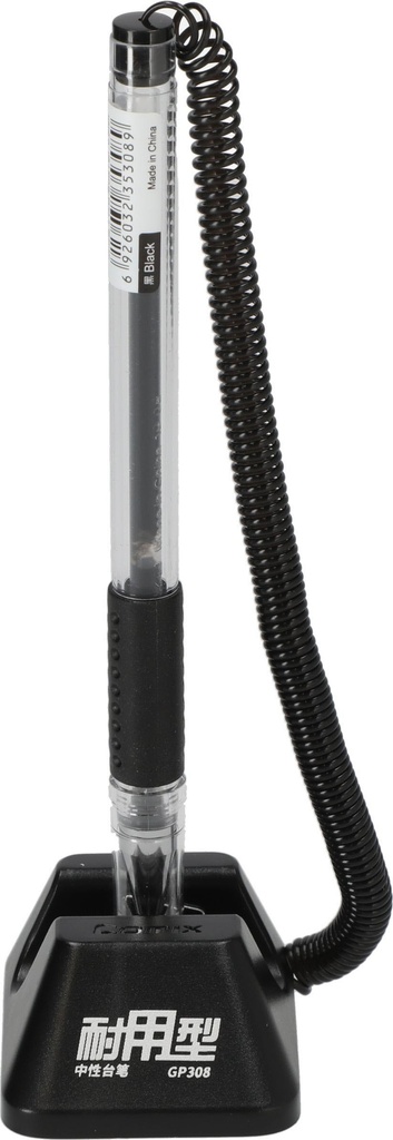 Pen Countertop Stand Single Hole With Spring Gel 0.5 mm Plastic   Black