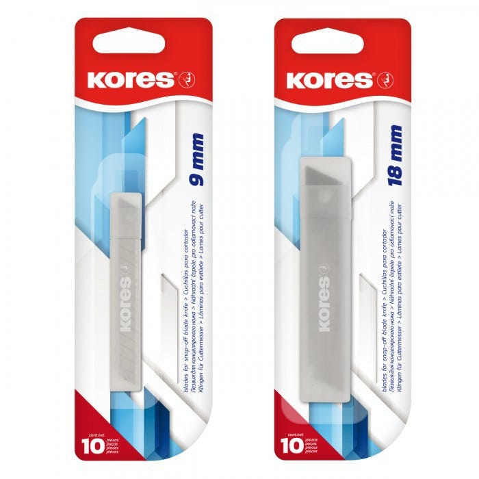 Cutting blades 18mm x10pcs in plastic dispenser