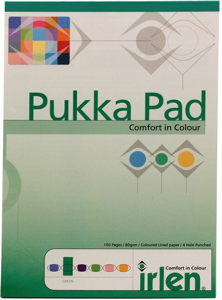 A4 Dyslexia Notepad - Aids Visual Perception Difficulties - Green