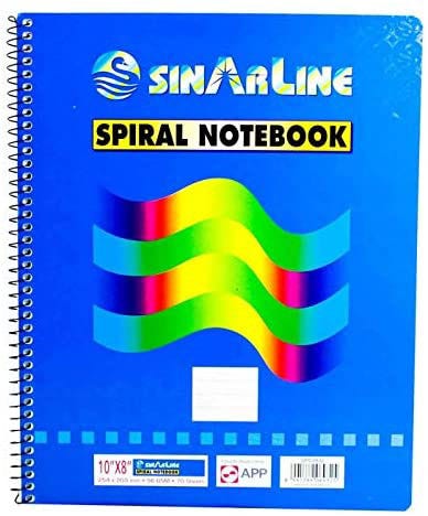 Notepad With Cover Top Spiral Size 8" X 10" 70 Sheets